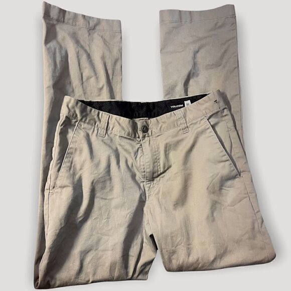 VOLCOM FRICKIN MODERN STRETCH KHAKI CHINO PANTS WAIST 30 - Picture 1 of 7